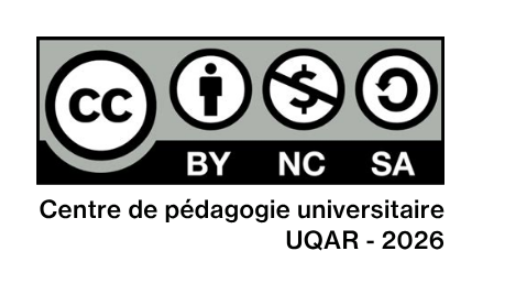 Licence Creative Commons BY-NC-SA — Centre de pédagogie universitaire, UQAR
